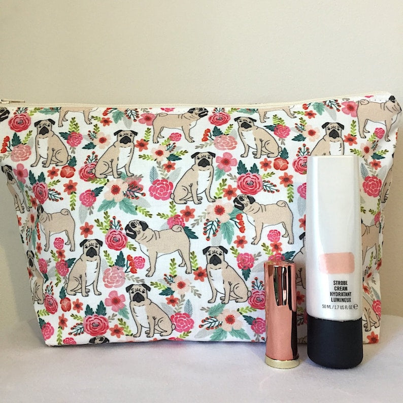 Pug Dog Print Makeup/Cosmetic Bag