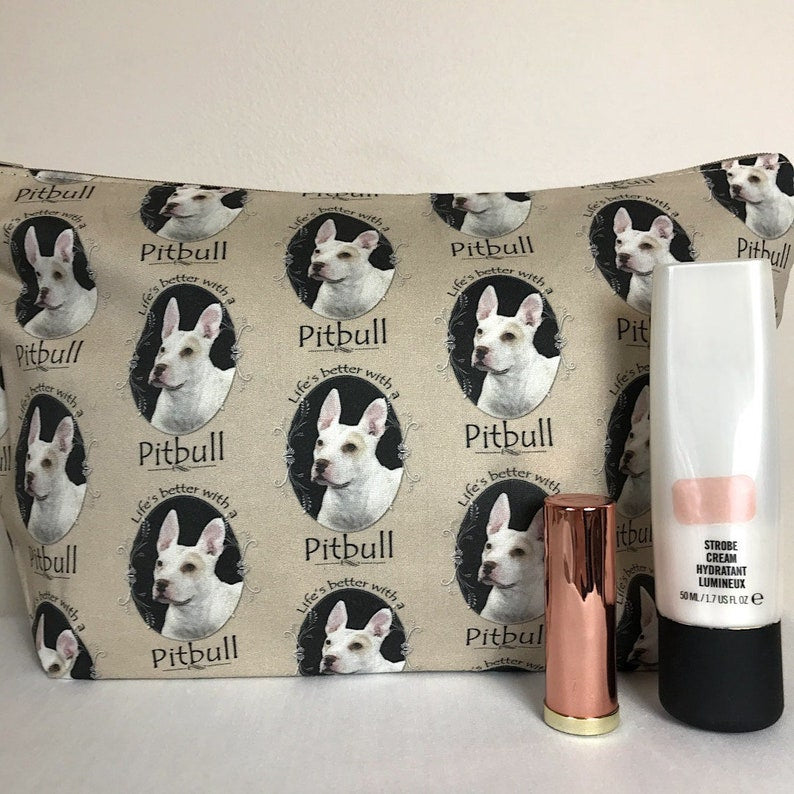 Pitbull Dog Print Makeup/Cosmetic Bag