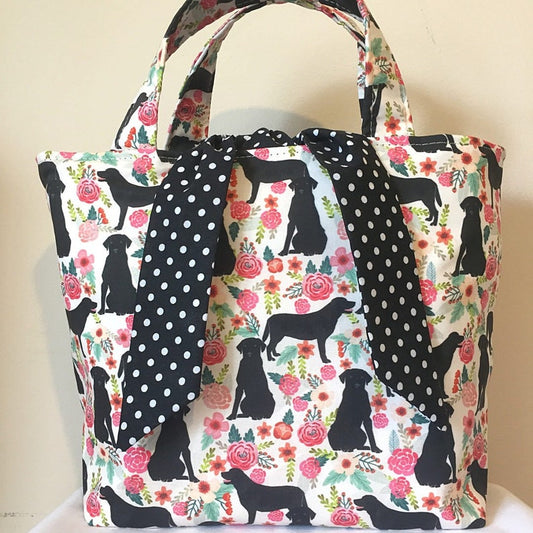 Labrador Black Dog Print Handbag
