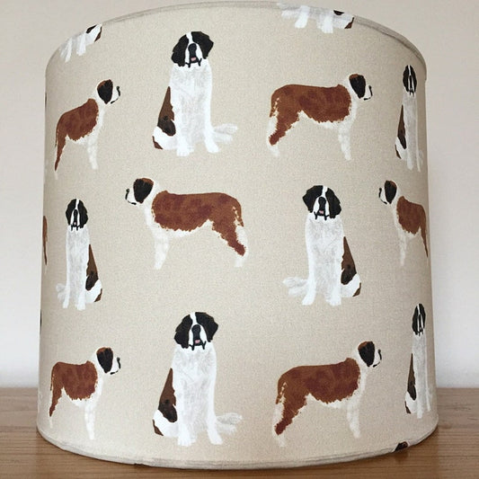 Saint Bernard Dog Print Fabric Lampshade