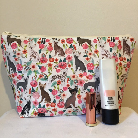 Chinese Crested Dog Print Makeup/Cosmetic Bag
