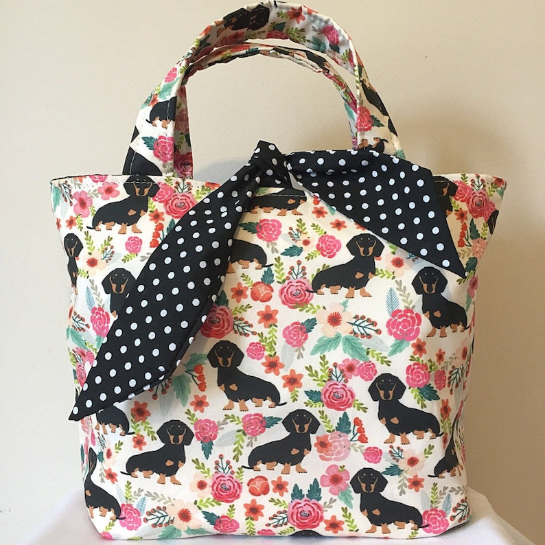 Dachshund Dog Print Handbag