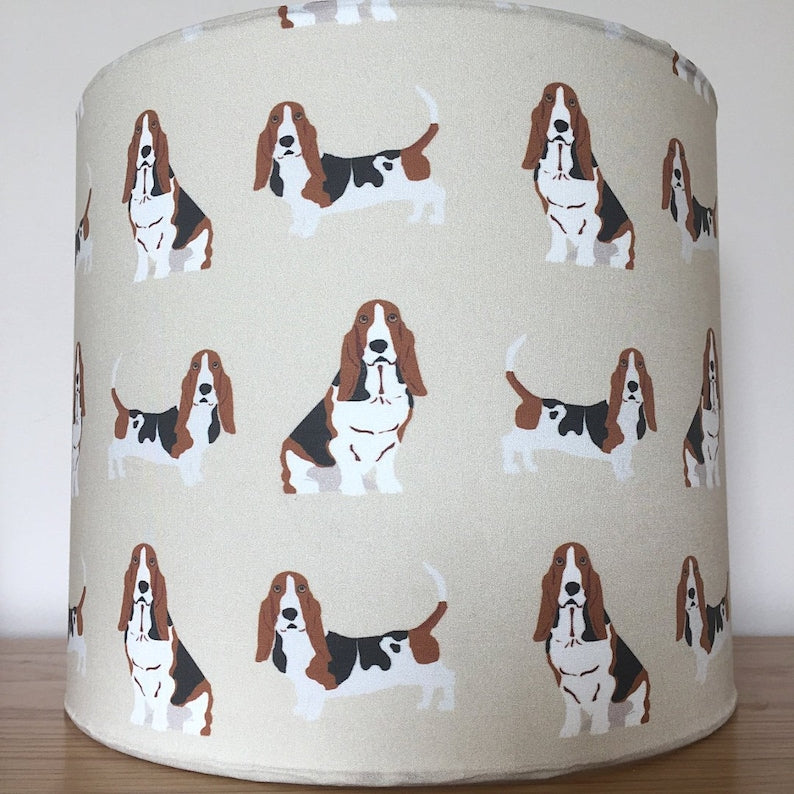 Basset Hound Dog Print Fabric Lampshade