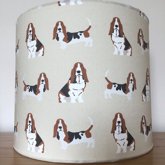Basset Hound Dog Print Fabric Lampshade