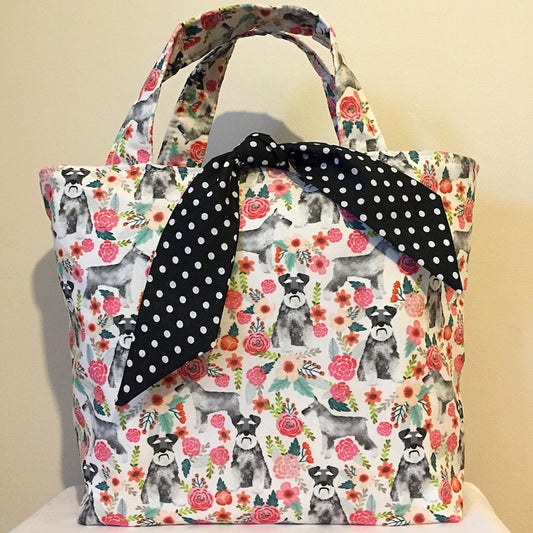 Miniature Schnauzer Dog Print Handbag