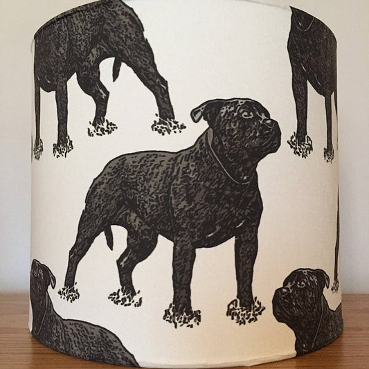Staffordshire Bull Terrier Dog Print Fabric Lampshade