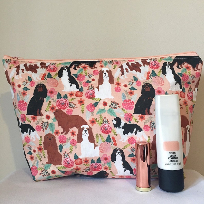 Cavalier King Charles Spaniel Dog Print Makeup/Cosmetic Bag