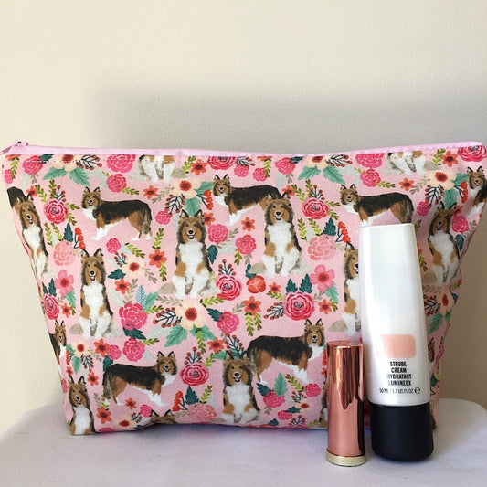 Rough Collie Dog Print Makeup/Cosmetic Bag