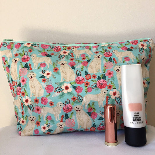 Golden Retriever Dog Print Makeup/Cosmetic Bag