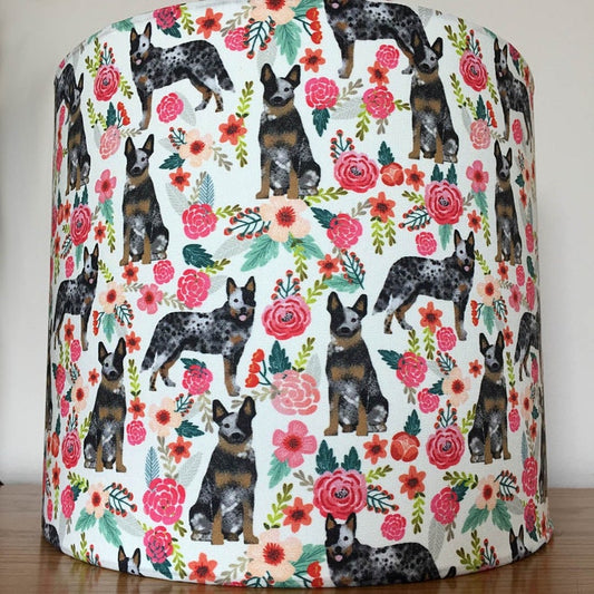 Australian Cattle Dog Print Fabric Lampshade