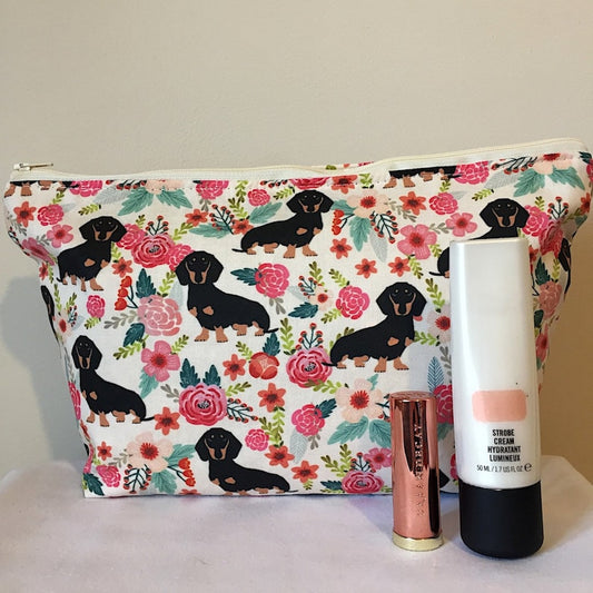 Dachshund Dog Print Makeup/Cosmetic Bag
