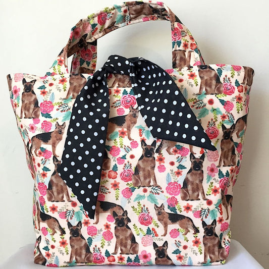 German shepherd dog print handbag