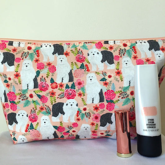 Old english Sheepdog Print Makeup/Cosmetic Bag