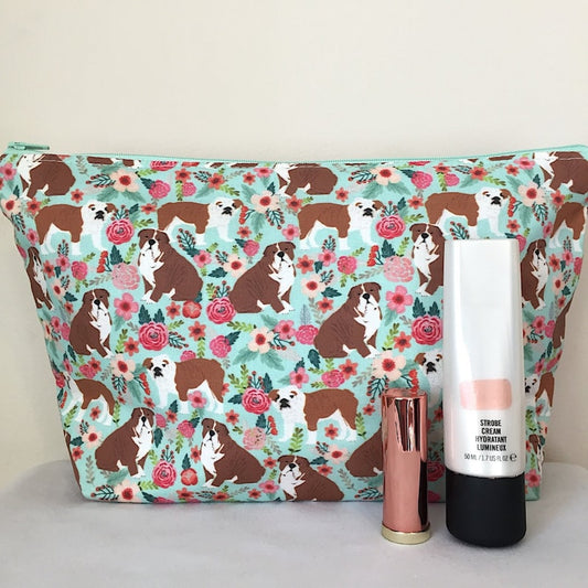English Bulldog Print Makeup/Cosmetic Bag