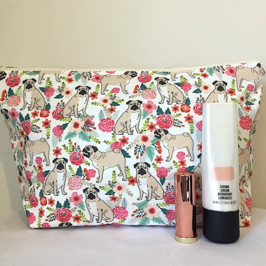 Pug Dog Print Makeup/Cosmetic Bag