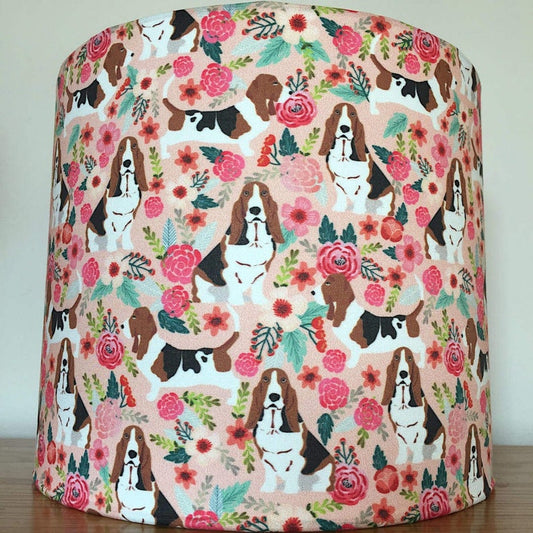 Basset Hound Dog Print Fabric Lampshade