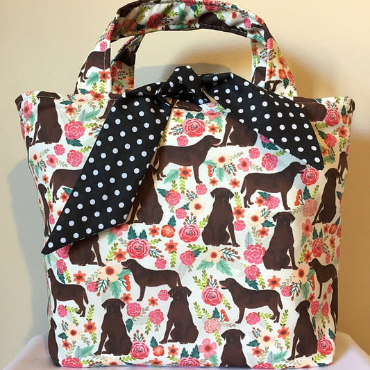 Labrador Chocolate Dog Print Handbag