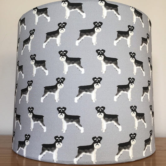 Miniature Schnauzer Dog Print Fabric Lampshade