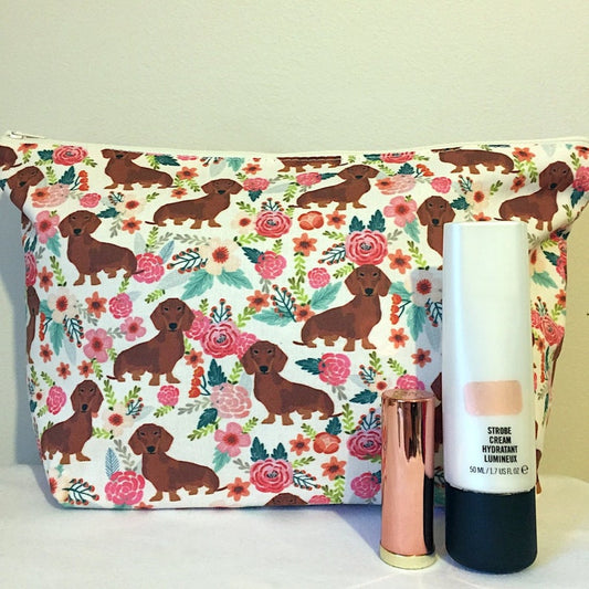 Dachshund Dog Print Makeup/Cosmetic Bag