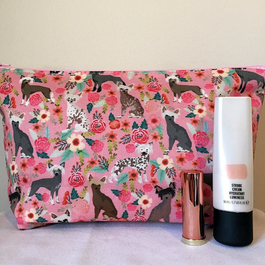 Chinese Crested Dog Print Makeup/Cosmetic Bag