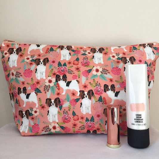 Papillon Dog Print Makeup/Cosmetic Bag