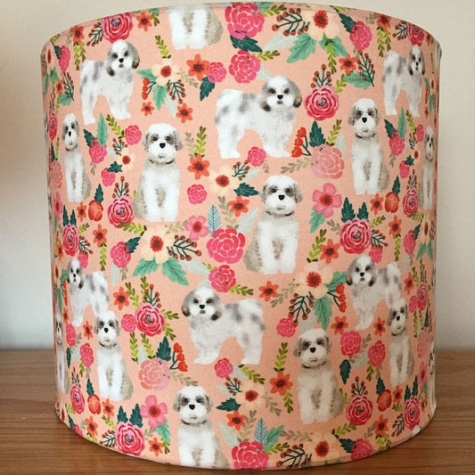 Shih Tzu Dog Print Fabric Lampshade
