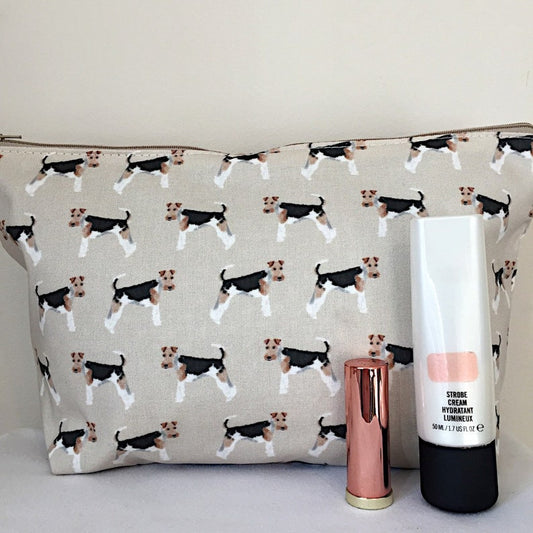 Wire Haired Fox Terrier Dog Print Makeup/Cosmetic Bag