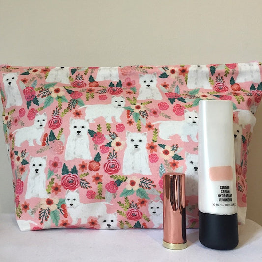 Westie Dog Print Makeup/Cosmetic Bag