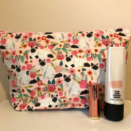 Siamese Cat Print Makeup/Cosmetic Bag