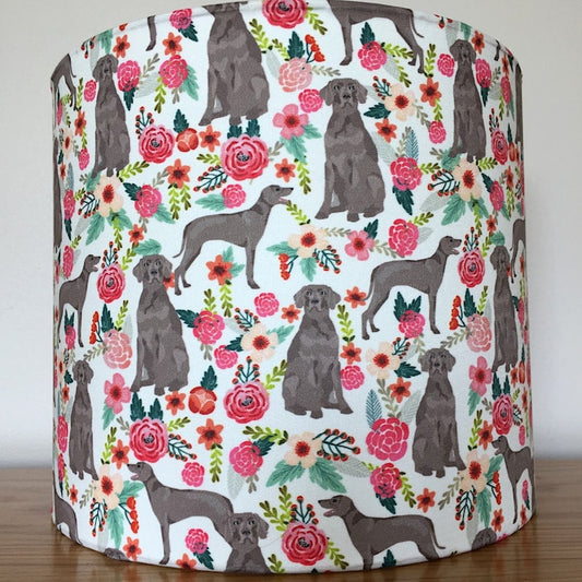 Weimaraner Dog Print Fabric Lampshade