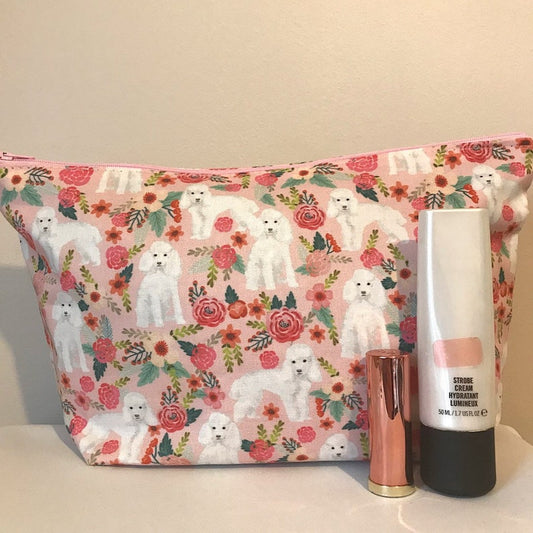 Poodle Dog Print Makeup/Cosmetic Bag