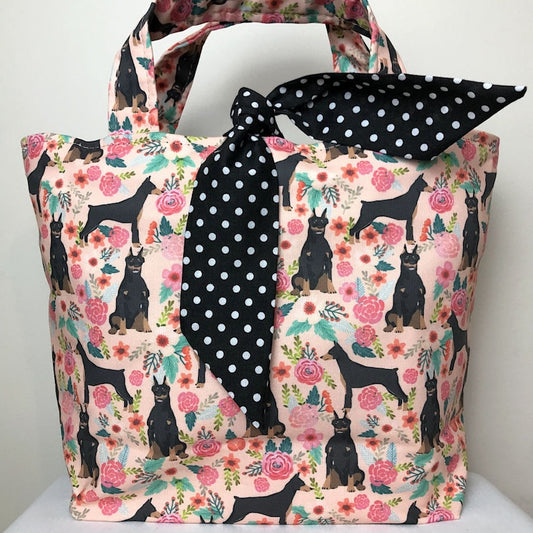 Dobermann Dog Print Handbag