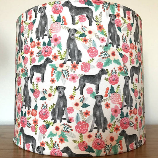 Irish Wolfhound Dog Print Fabric Lampshade