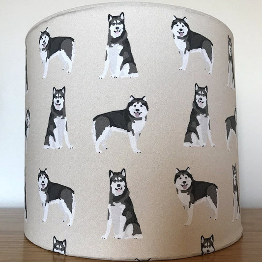 Alaskan Malamute Dog Print Fabric Lampshade