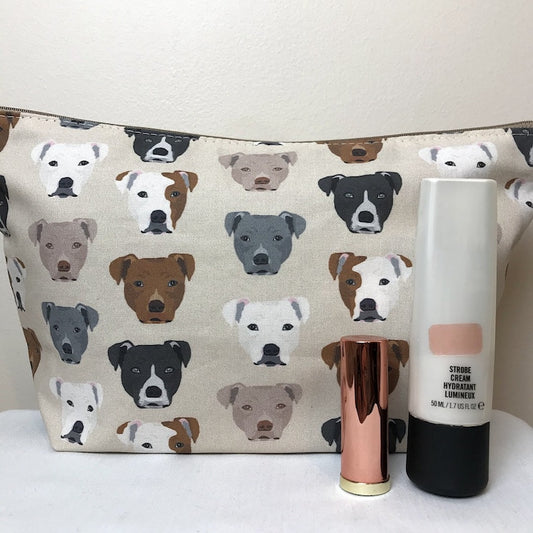 Pitbull Dog Print Make-up/Cosmetic Bag