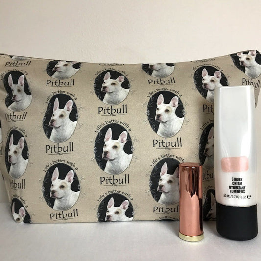 Pitbull Dog Print Makeup/Cosmetic Bag