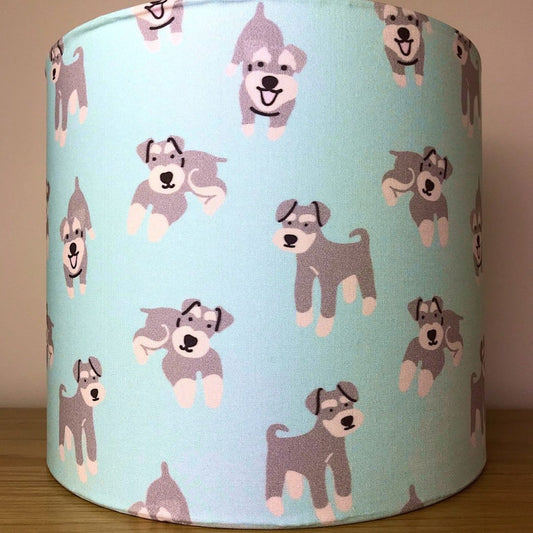 Miniature Schnauzer Dog Print Fabric Lampshade