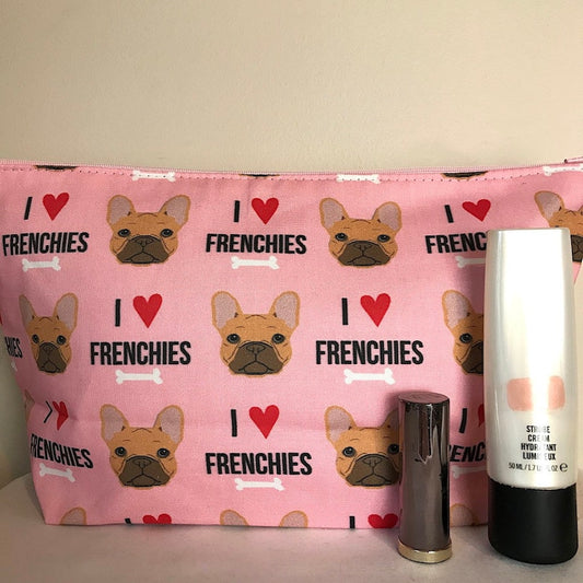 French Bulldog Print Makeup/Cosmetic Bag
